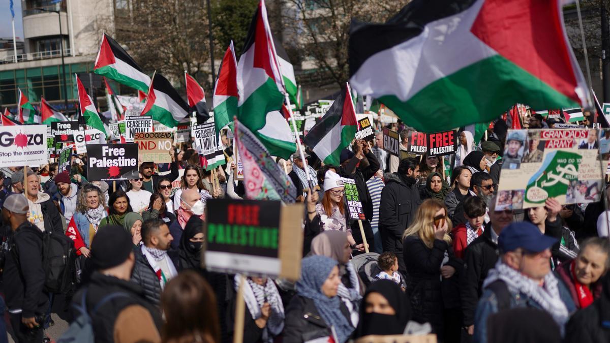 Protesta en solidaridad con Palestina a principios de marzo