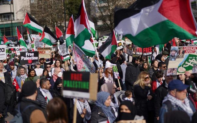 Protesta en solidaridad con Palestina a principios de marzo