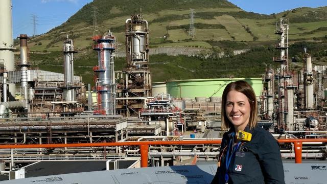Leire Madariaga trabaja en la planta de Petronor en Muskiz (Bizkaia).