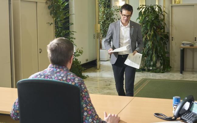 El portavoz parlamentario de EH Bildu, Pello Otxandiano, este jueves