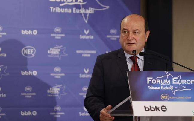 Andoni Ortuzar, durante el acto en el que ha participado este jueves.
