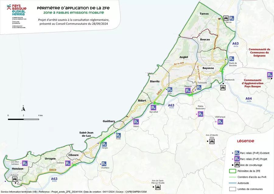 Mapa de la zona afectada proporcionado por la Mancomunidad de Iparralde Mapa de la zona afectada proporcionado por la Mancomunidad de Iparralde