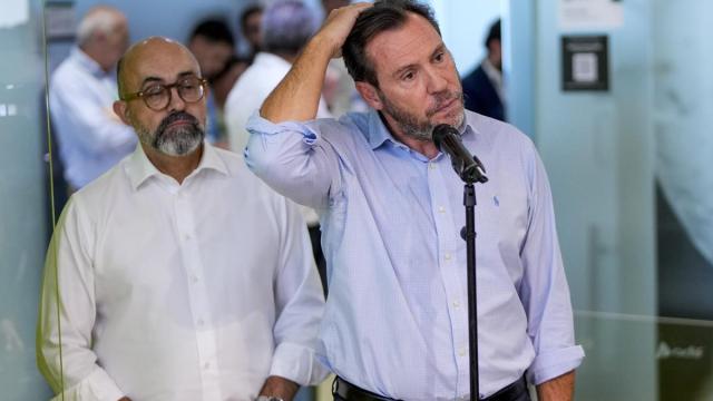 Un cabizbajo Óscar Puente el pasado miércoles en su comparecencia tras el accidente de Urda