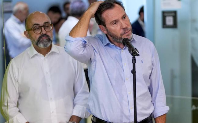Un cabizbajo Óscar Puente el pasado miércoles en su comparecencia tras el accidente de Urda