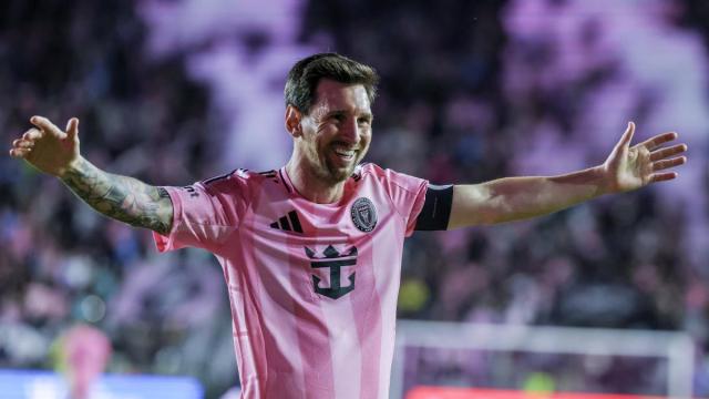 Leo Messi celebra un gol con el Inter Miami.
