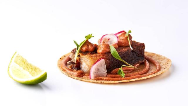 Taco de careta, caparrón y chorizo. / Cedida Taco de careta, caparrón y chorizo.