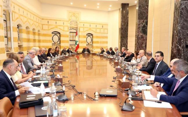 El Consejo de Ministros de Líbano reunido en Beirut / PRESIDENCIA DE LÍBANO El Consejo de Ministros de Líbano reunido en Beirut