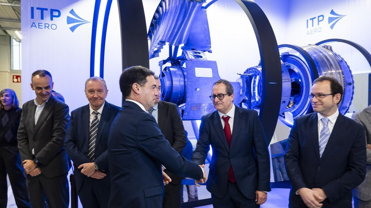Pradales, durante su visita a la planta de ITP Aero de Zamudio.