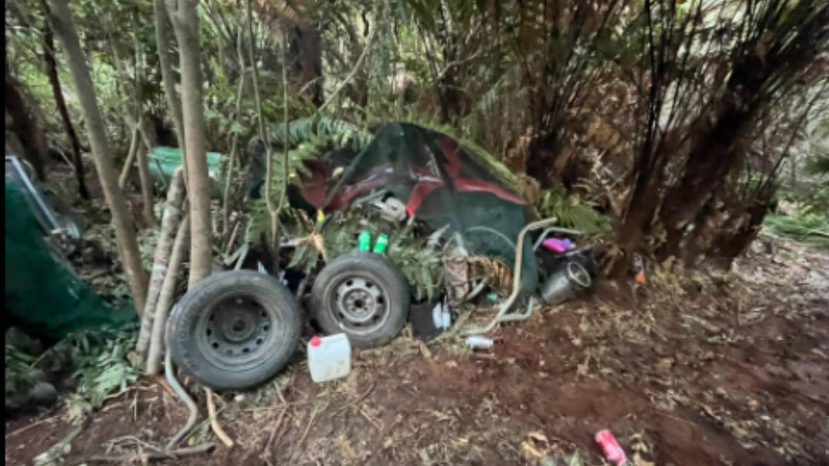 Campamento donde Tom Phillips vivía con sus tres hijos desde finales de 2021.