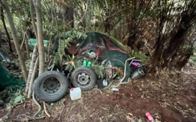 Campamento donde Tom Phillips vivía con sus tres hijos desde finales de 2021.