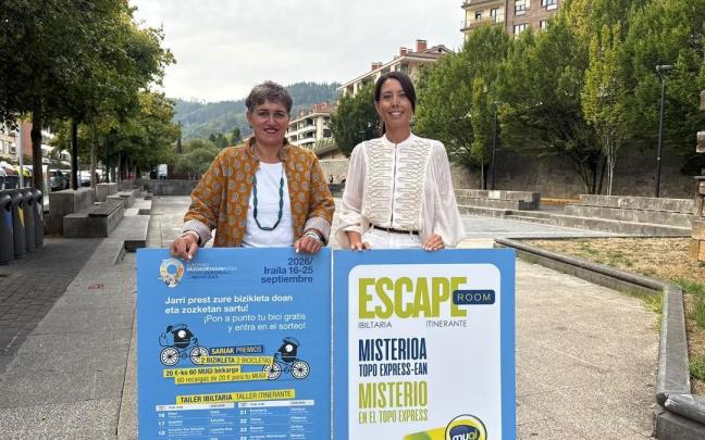 Ana Azkoitia y Azahara Domínguez, en la presentación de la Semana Europea de la Movilidad.