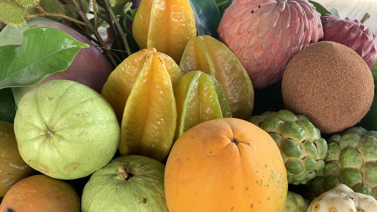 Algunas de las frutas tropicales y subtropicales que se pueden encontrar en Tenerife.