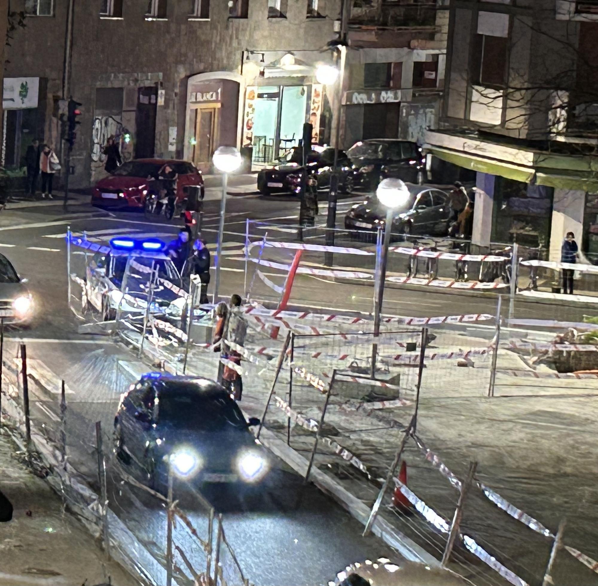 Coche de la Ertzaintza accidentado