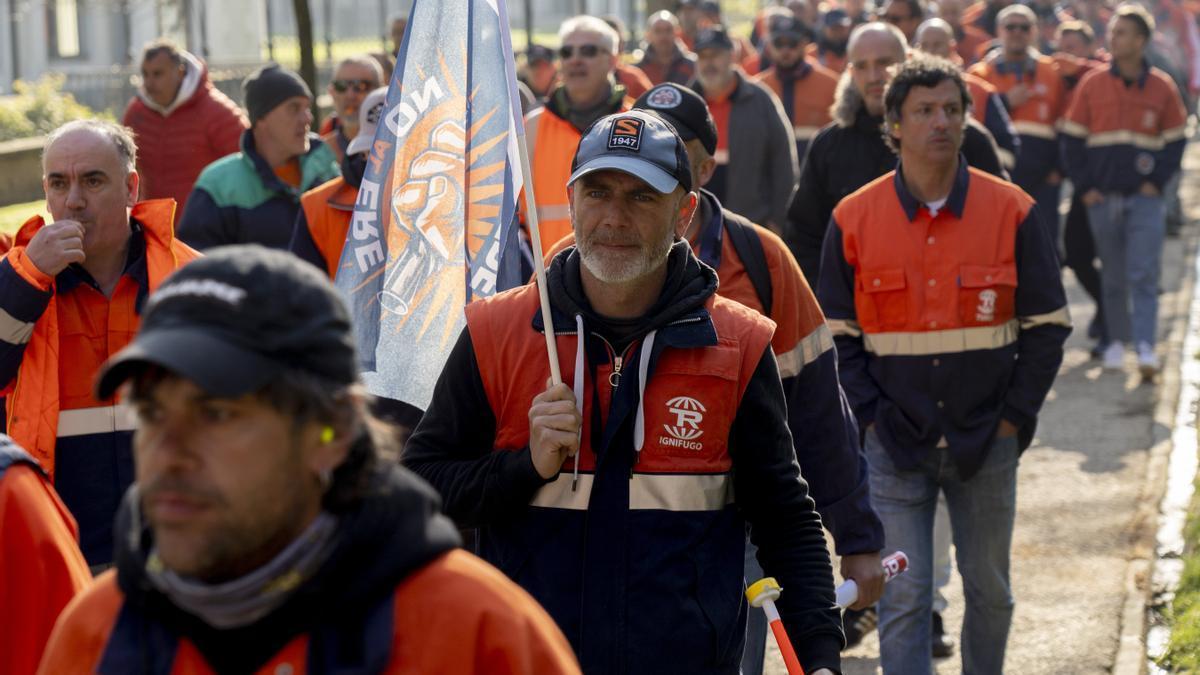 Manifestación de trabajadores de Tubos Reunidos.