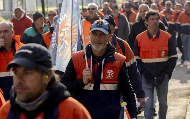 Manifestación de trabajadores de Tubos Reunidos.