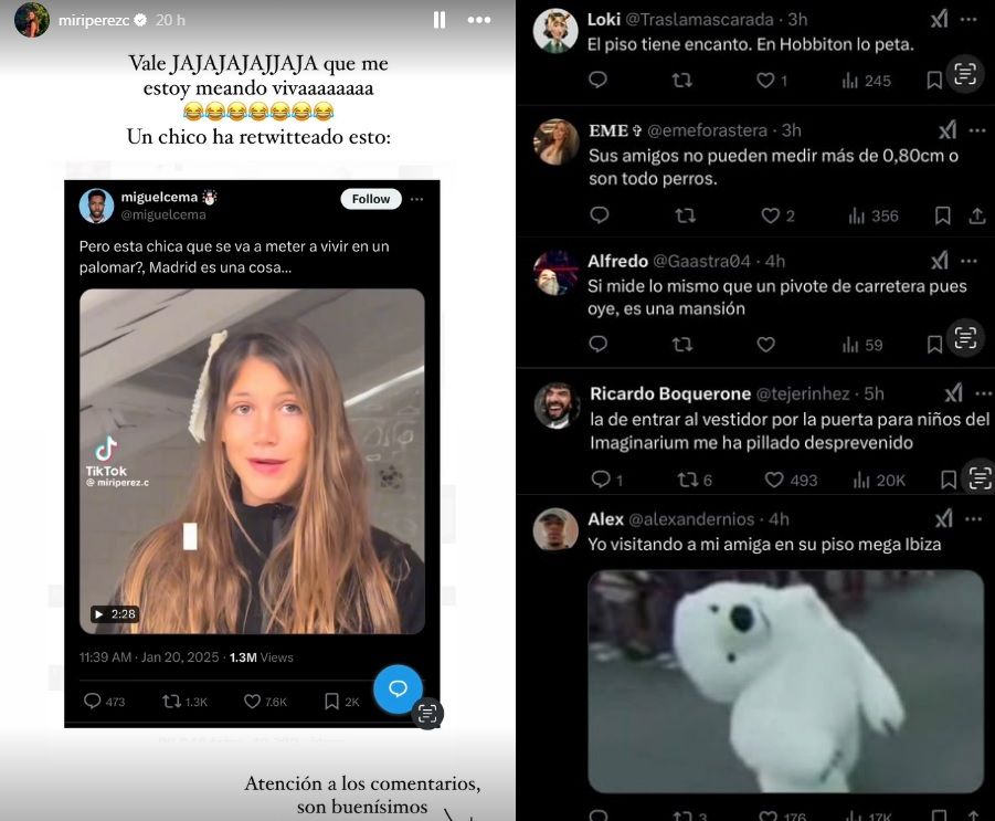 La reacción de la joven y algunos de los comentarios que ha recibido su post.