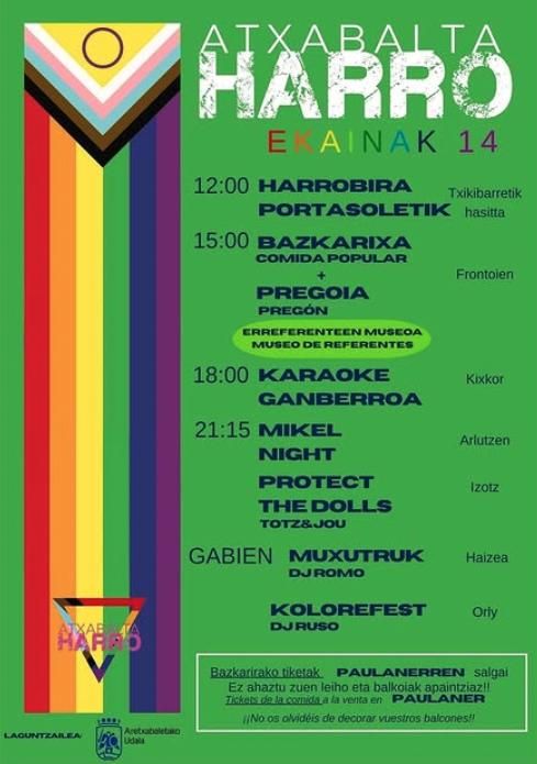 Programación organizada para el 14 de junio dentro del Harro Eguna.
