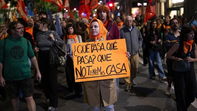 Imagen de una protesta por una vivienda digna en Barcelona.