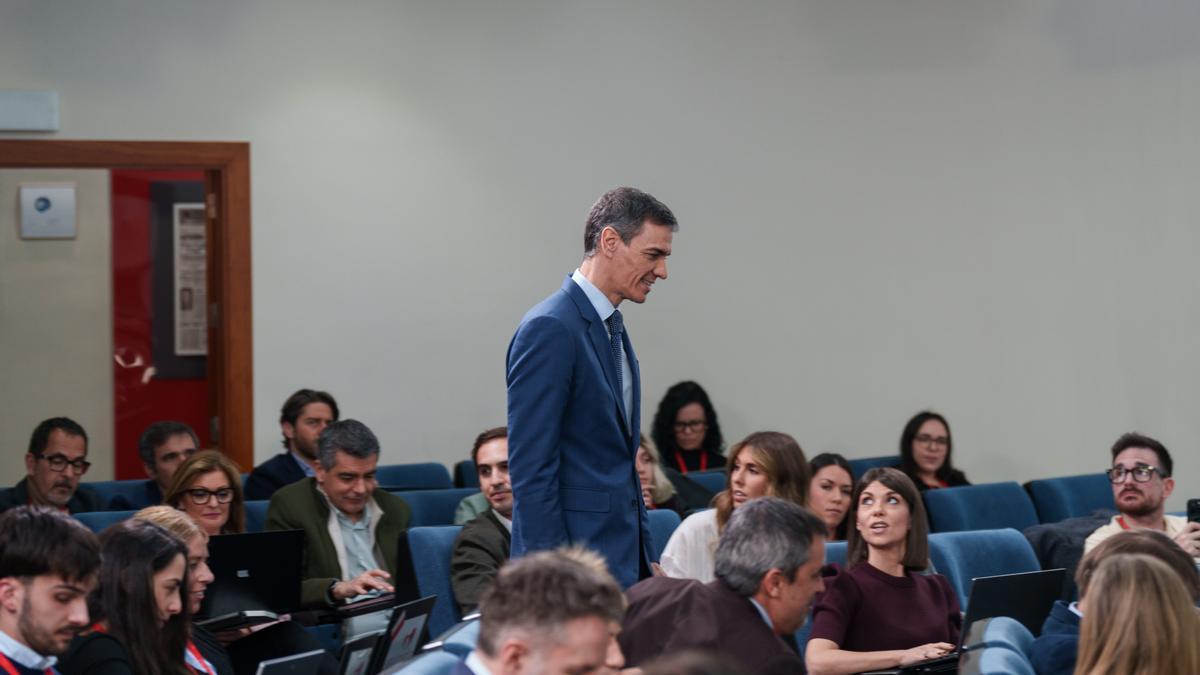 Pedro Sánchez, durante una rueda de prensa posterior al Consejo de Ministros extraordinario.