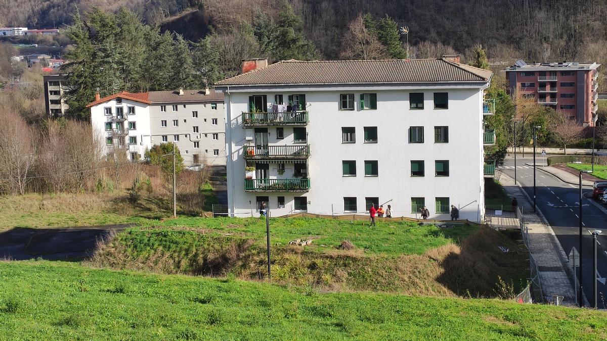 Lugar donde se construirán las viviendas en Ordizia.