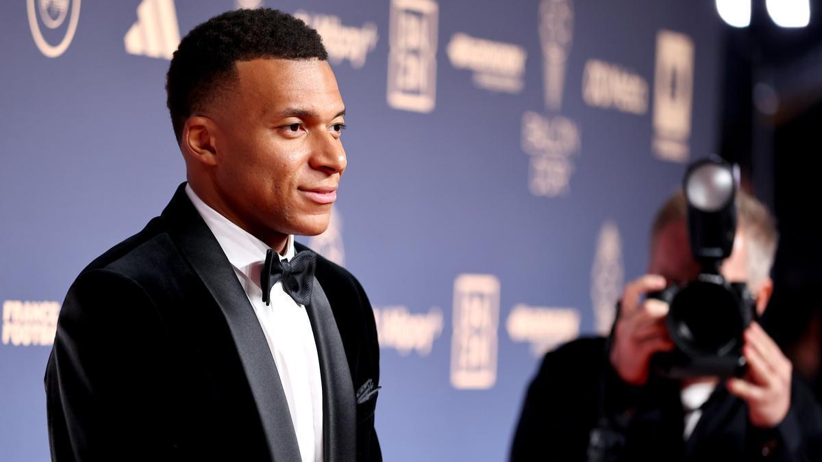 Kylian Mbappé, en la gala del Balón de Oro, donde fue seleccionado en segunda posición.