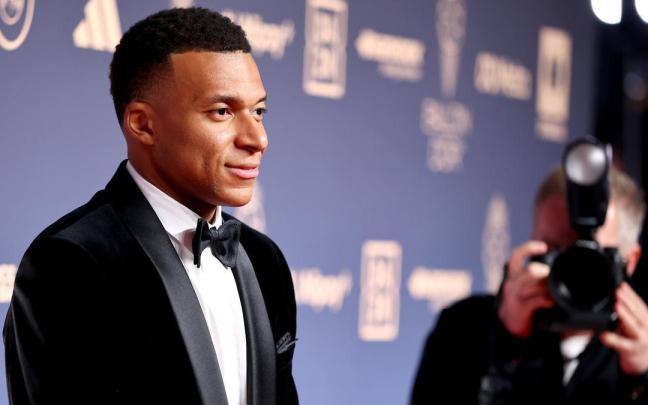 Kylian Mbappé, en la gala del Balón de Oro, donde fue seleccionado en segunda posición.