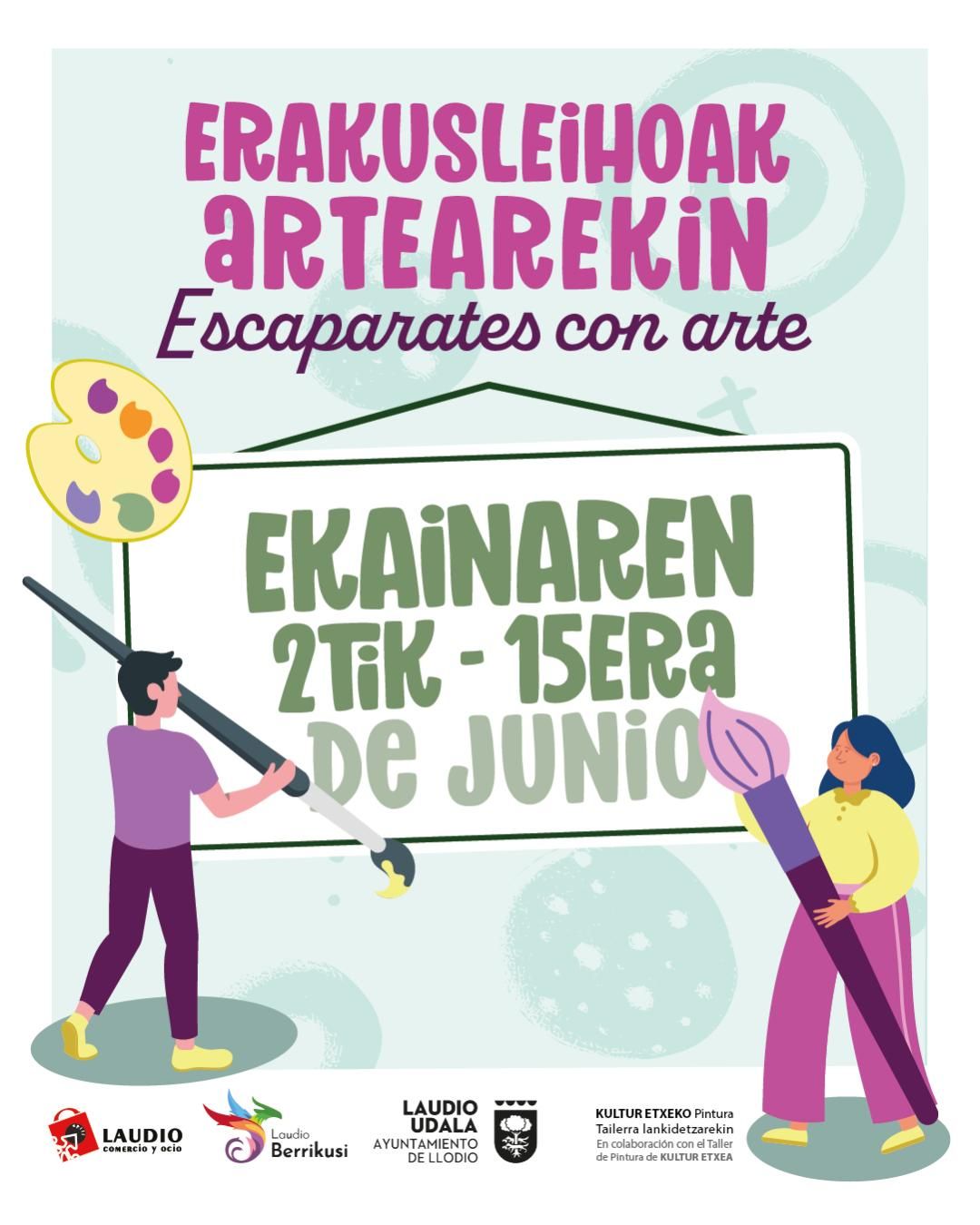 Cartel del certamen escaparates con arte en Laudio