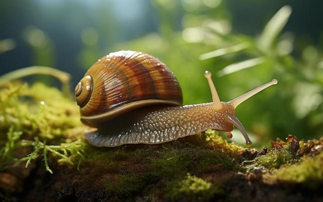 Un caracol, en libertad.