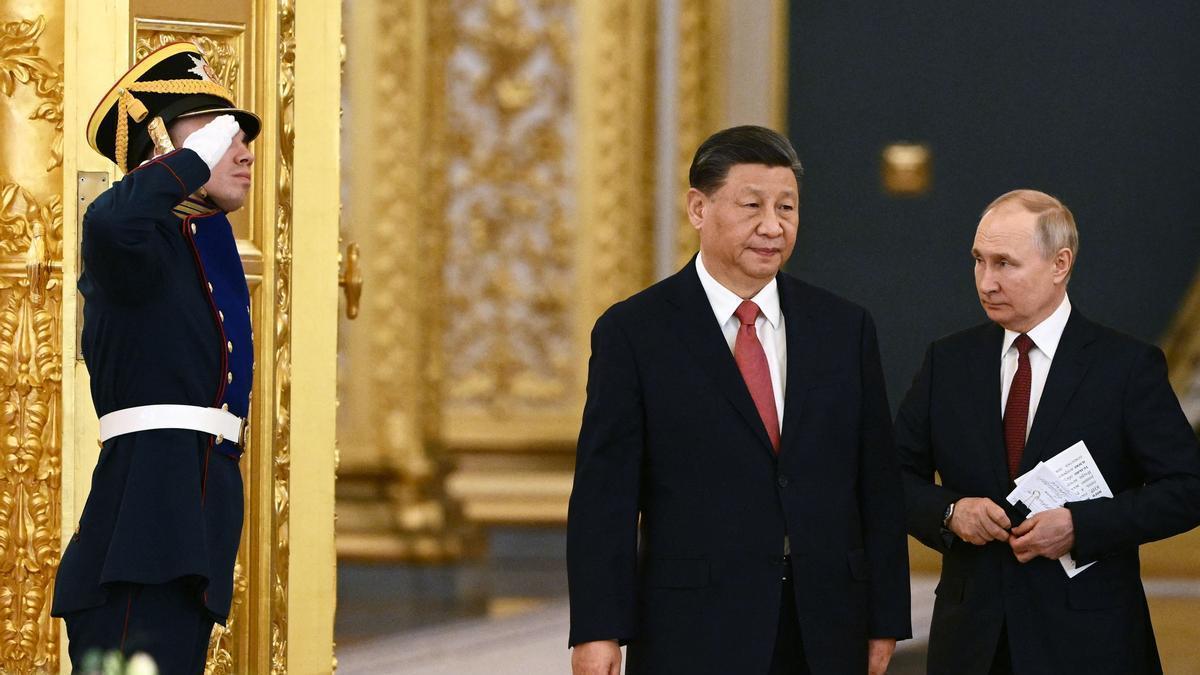 Xi Jinping y Putin durante su encuentro en el Kremlin.