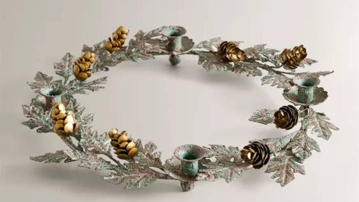 Corona de Navidad portavelas (29,99 euros)