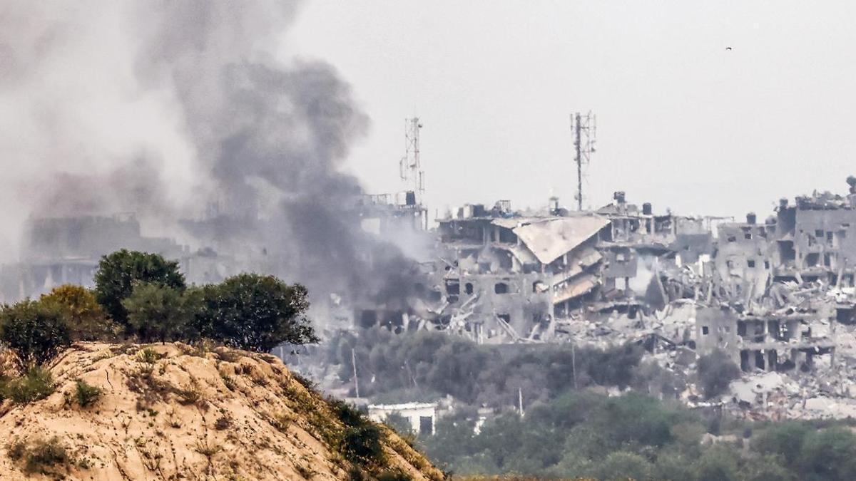 Viviendas reducidas a escombros en el norte de Gaza por los bombardeos israelíes.