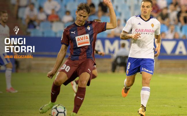 Unai Elgezabal en uno de sus primeros partidos con el Eibar. SD EIBAR