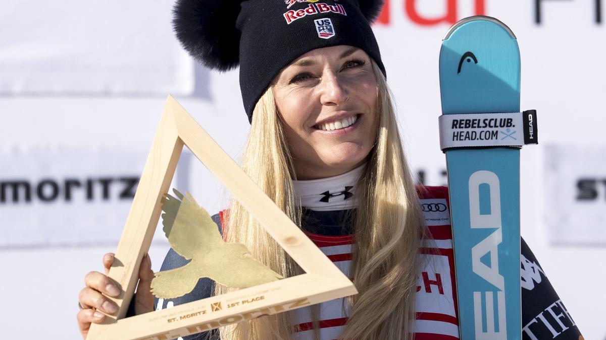 Lindsey Vonn se convierte en la esquiadora más veterana en ganar una prueba de la Copa del Mundo de esquí.