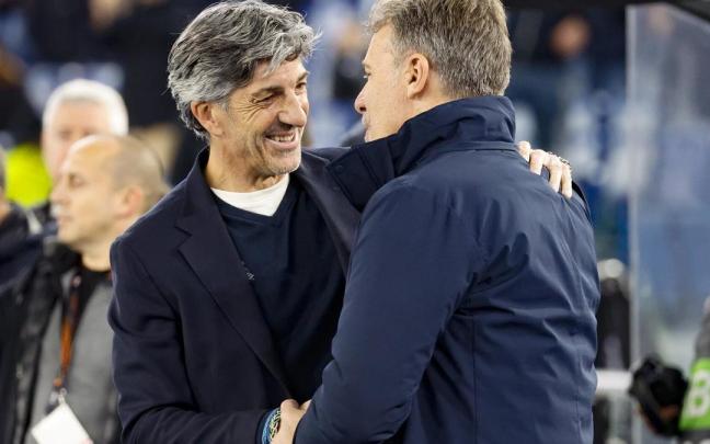 Imanol Alguacil saluda a Marco Baroni. / FABIO FRUSTACI