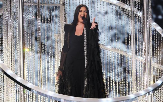 Yuval Raphael, representante de Israel, en un momento de su polémica actuación en Eurovisión 2025