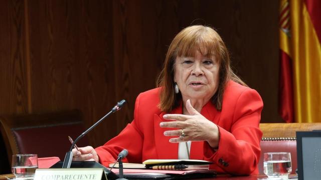 La presidenta del PSOE, Cristina Narbona, durante su comparecencia ante la Comisión de Investigación del ‘caso Koldo’, en el Senado, a 22 de julio de 2026.