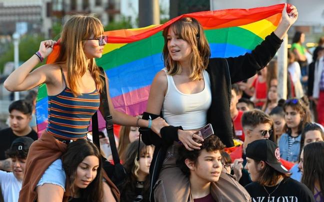 Manifestación a favor del colectivo LGTBIQ+.