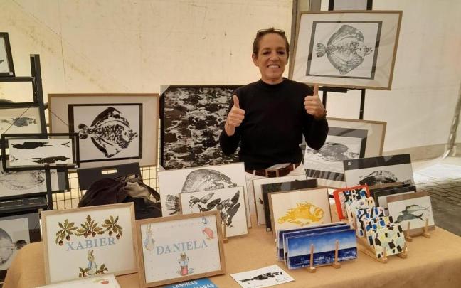 Almudena Echevarría, artista polivalente dedicada a la técnica del ‘Gyotaku’.