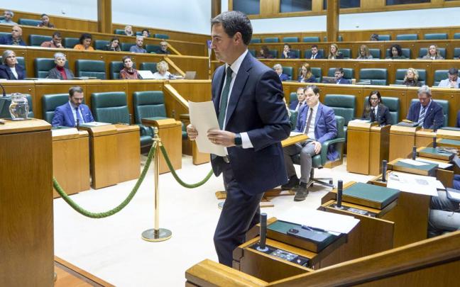 El lehendakari, Imanol Pradales, este viernes en el Parlamento Vasco