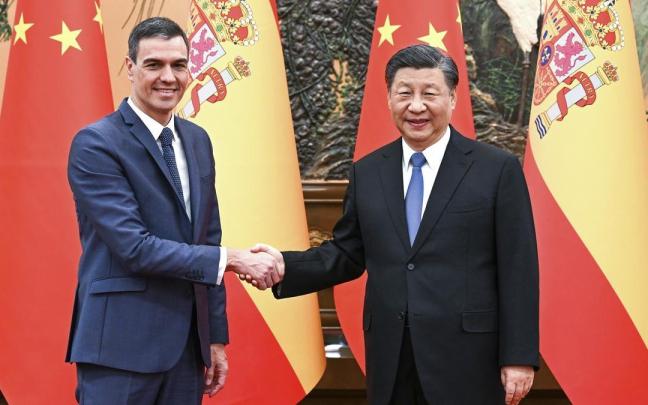 Pedro Sánchez con Xi Jinping en la visita que el presidente del Gobierno español realizó a China el año pasado.