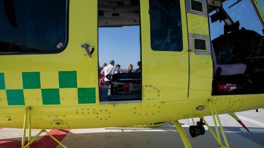 El niño fue trasladado en helicóptero al hosptital de Navarra.