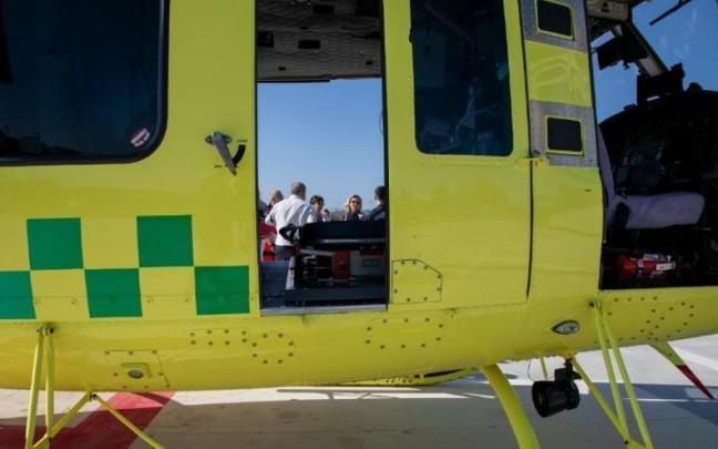 El niño fue trasladado en helicóptero al hosptital de Navarra.