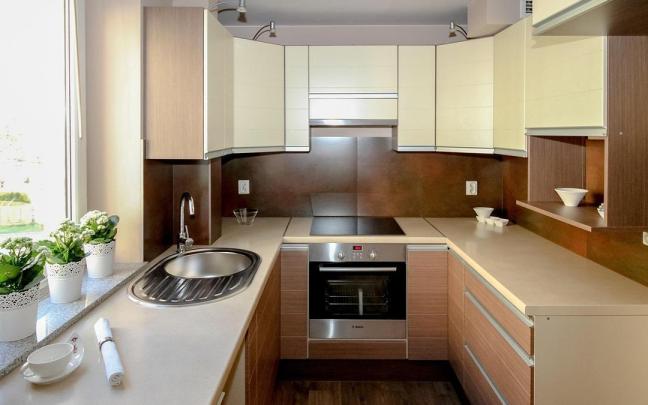 Vista de una cocina pequeña