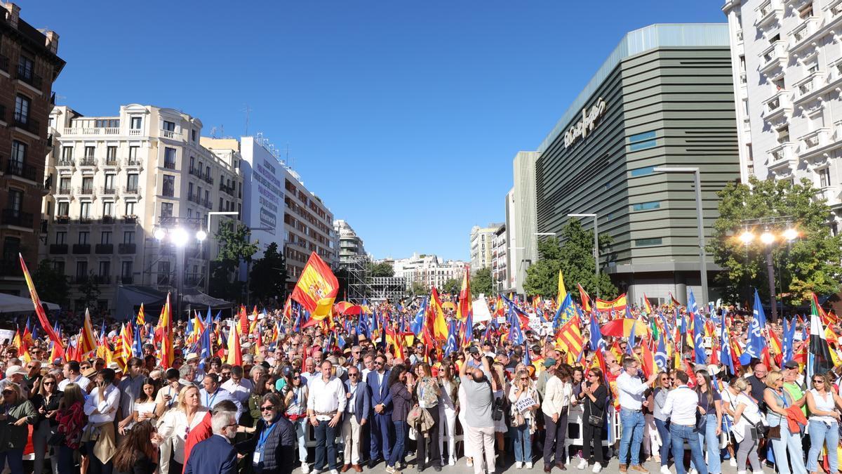 El PP celebra un acto contra la amnistía en Madrid.