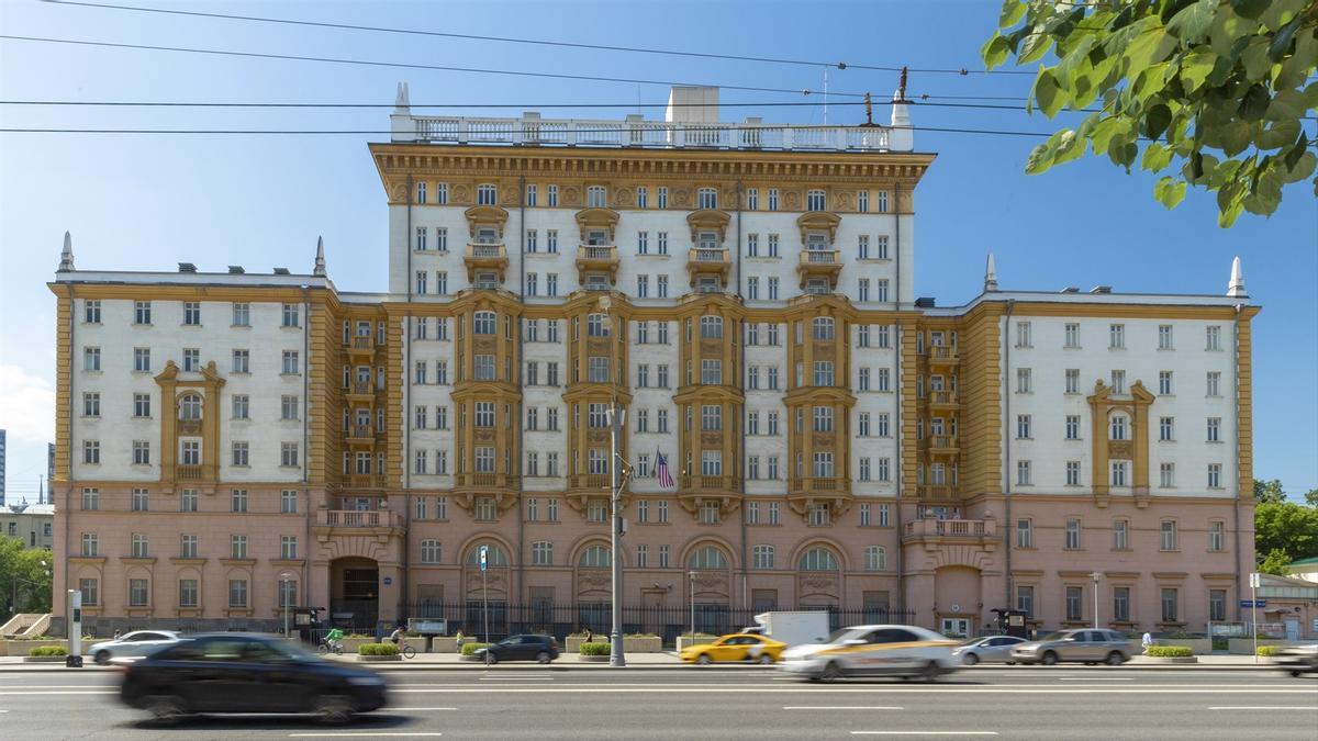 Edificio de la Embajada de EEUU en Moscú.