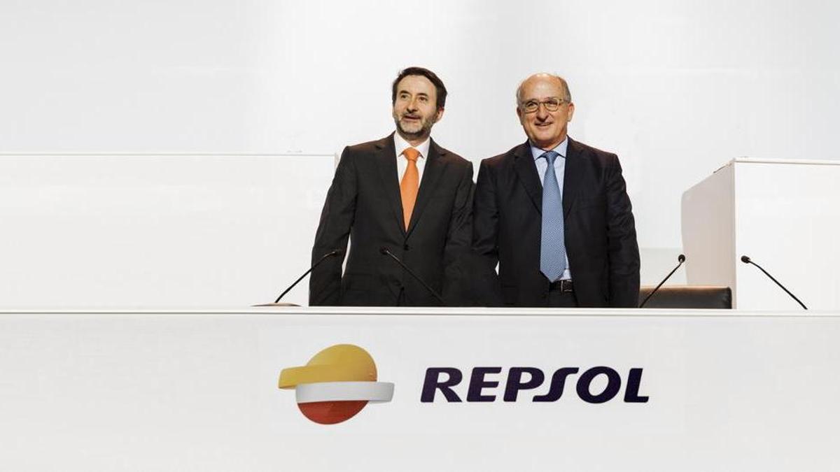 El consejero delegado de Repsol, Josu Jon Imaz, y el presidente, Antonio Brufau.