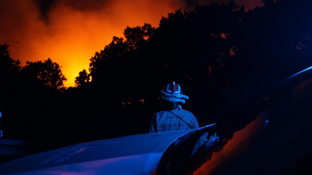 Incendio forestal en Trabazos (Zamora)