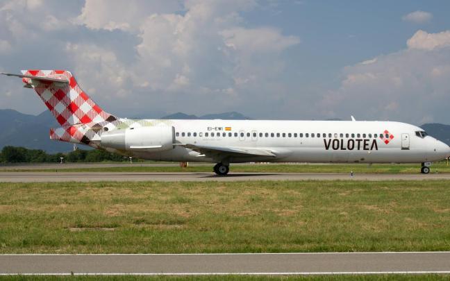 Imagen de archivo de un avión de Volotea en el aeropuerto de Bérgamo.