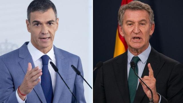 El presidente del Gobierno, Pedro Sánchez, y el líder del PP, Alberto Núñez Feijóo.