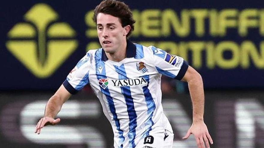 Odriozola, durante el partido de este jueves en Cádiz. / REAL SOCIEDAD